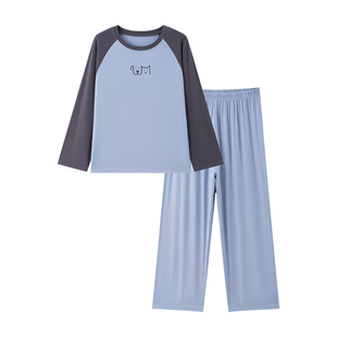 儿童莫代尔大码睡衣男童家居服长袖套装春空调服胖童睡衣加肥加大