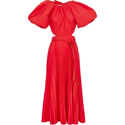 【折扣】Rebecca Vallance  女配腰带红色宴会中长连衣裙