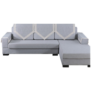 亚麻防滑三角沙发巾靠背巾扶手巾蕾丝布艺盖布四季通用沙发垫欧式