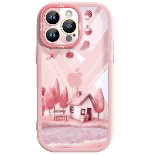 羊毛毡小屋苹果17手机壳新款iPhone15promax透明硅胶16保护套13时尚个性12小清新plus创意14全包镜头pro