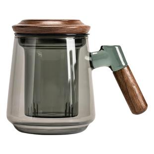 玻璃茶道杯茶具个人专用耐高温茶水分离杯子办公室高档喝茶泡茶杯