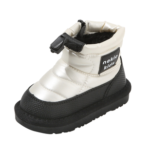 儿童雪地靴防水东北大棉鞋冬季加绒保暖男女宝宝短靴学步婴儿鞋子