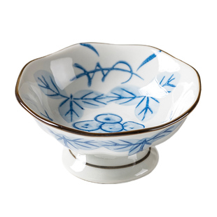 中式高脚干果碟家用陶瓷点心盘精致小水果盘商用糕点茶点盘贡品盘