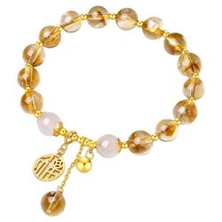 【生日礼物】周大生黄水晶手串女