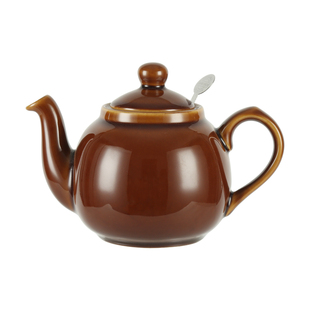 London Pottery古铜色田园英式陶瓷花茶壶咖啡壶带茶漏咖啡屋礼物