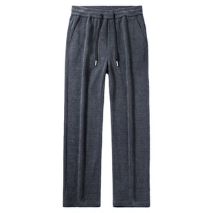 2025秋冬新款麦穗纹卫裤男士宽松直筒潮牌加绒加厚运动休闲长裤子