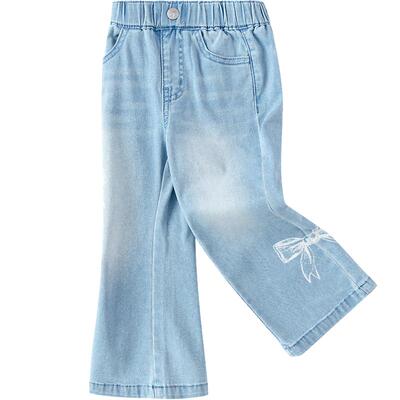 巴拉巴拉长裤女童喇叭牛仔裤凉感