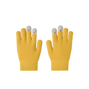 纳柚儿童手套秋冬男女童保暖针织手套中大童学生分指手套可触屏