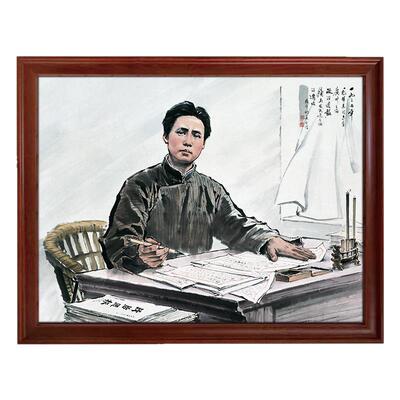 理想照耀中国国画毛主席青年画像