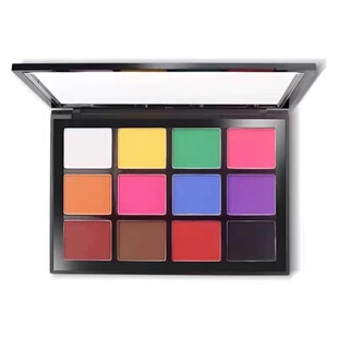 卡梅拉彩妆12色彩色眼影盘哑光高饱和度舞台妆表演玩妆持久不脱妆