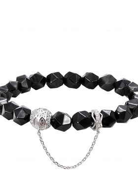 AWNL捕梦网月神黑曜石手链