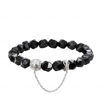 AWNL捕梦网月神黑曜石手链