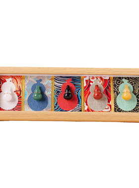 天然葫芦相框摆件五色水晶福禄