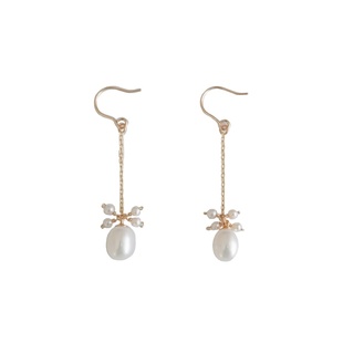 夏日微风/奶油雪芭。珍珠流苏耳环饰夹欧美包金ins小众通勤高端女