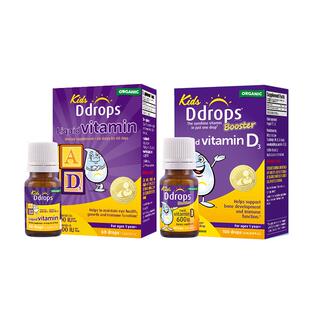 Ddrops儿童维生素D3滴剂＋维生素AD一岁以上婴儿复合D3宝宝组合装