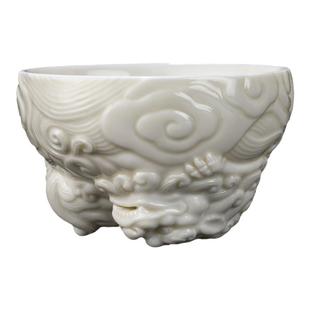 古垚/庄晓阳手工象牙白白瓷茶杯羊脂玉瓷品茗杯陶瓷主人杯个人杯