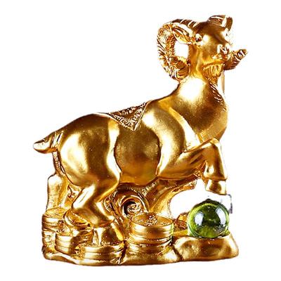 十二生肖摆件茶玩金色小羊吉祥物