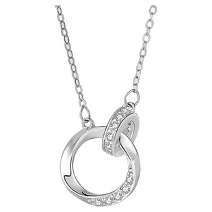 老凤祥银莫比乌斯环项链女款轻奢小众锁骨链情人节送女友闺蜜礼物