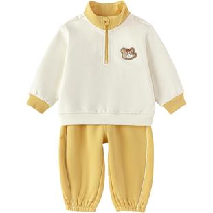 巴拉巴拉宝宝运动套装男童女童加绒衣服秋冬季款童装儿童卫衣裤子