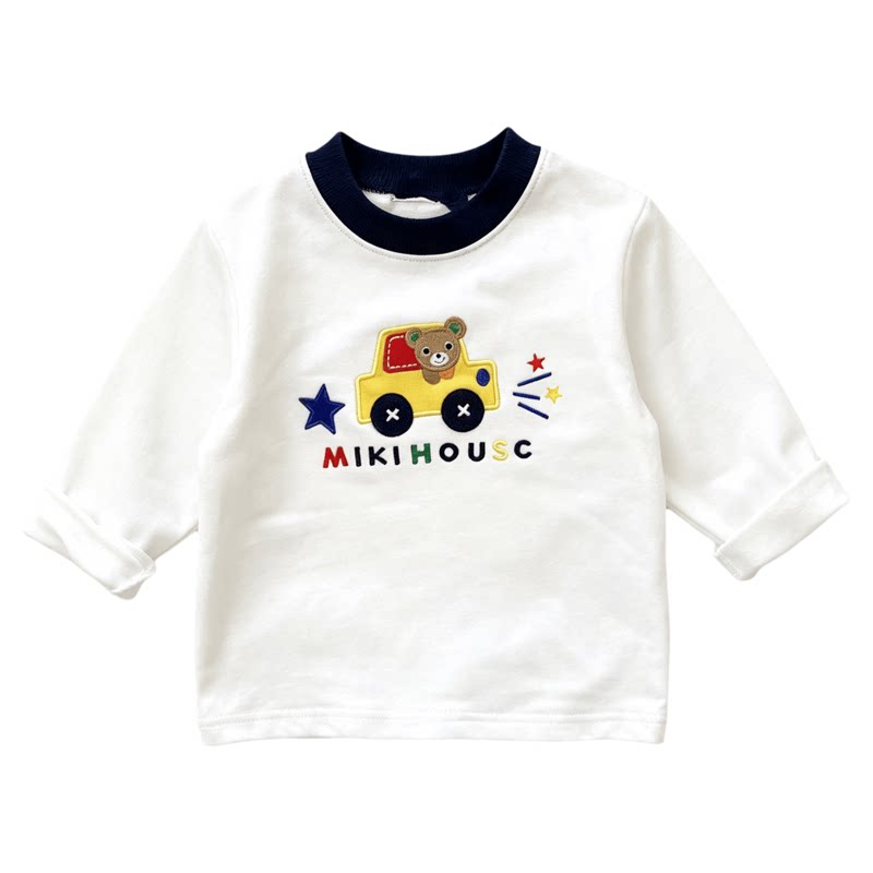 男童春秋可爱卡通小车长袖打底衫