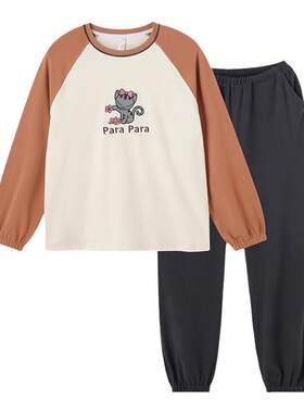 百富女发热绒卡通印花家居服套装