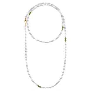 新中式和田玉项链长款珍珠项链毛衣链秋冬双层叠戴颈链女2025新款