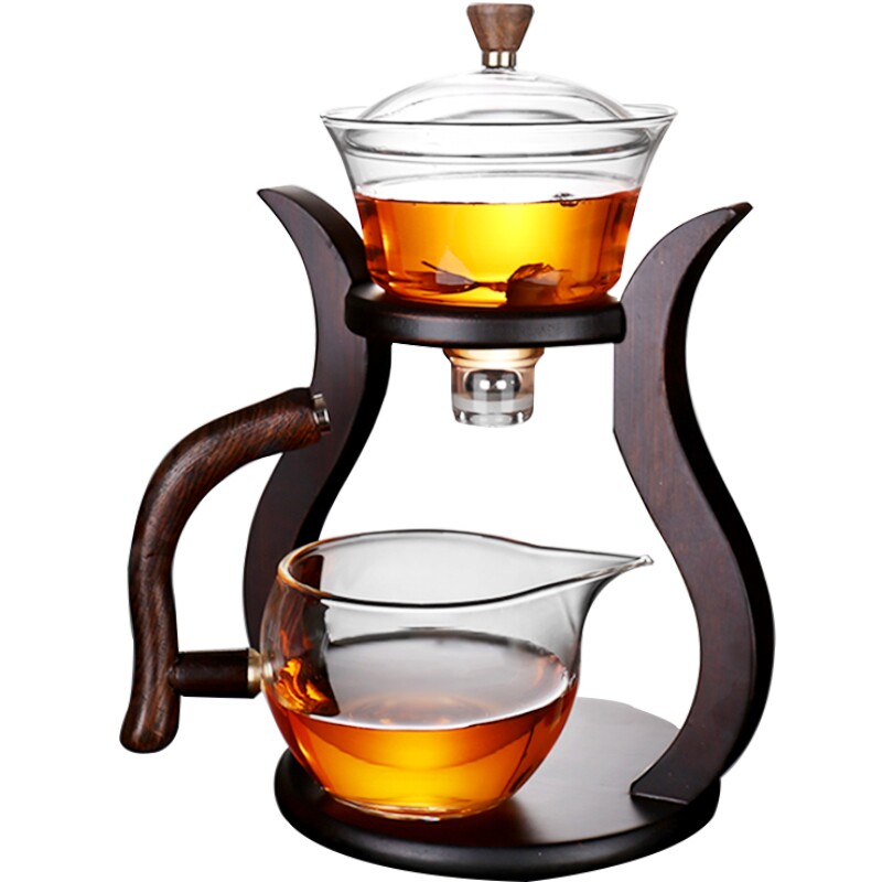 镶锡耐热玻璃半自动送礼泡茶器