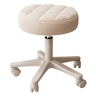 化妆凳子女生卧室梳妆台椅子靠背家用衣帽间升降转椅美甲滑轮圆凳