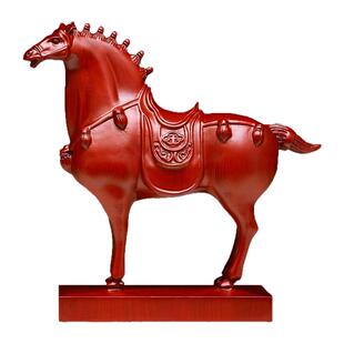 红花梨木雕马摆件新中式唐马生肖马到成功客厅办公桌面装饰工艺品