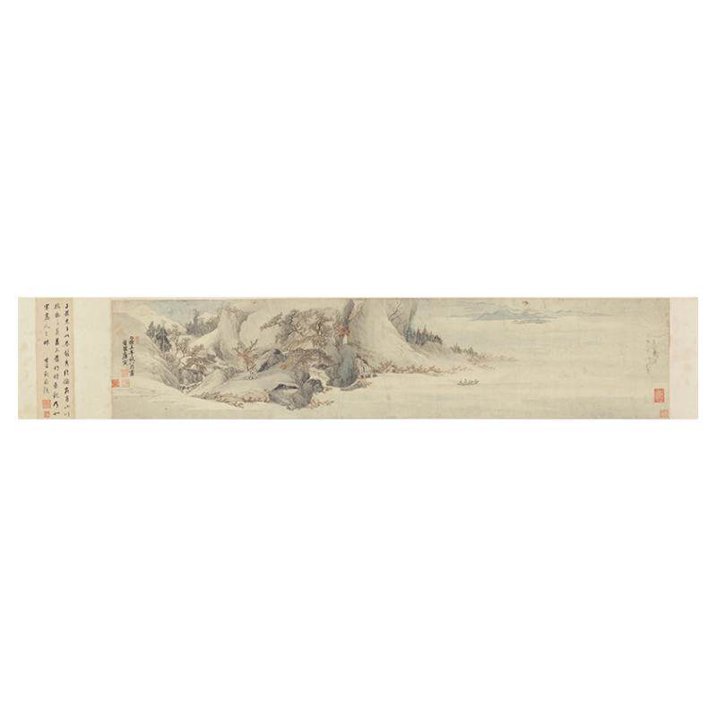唐寅山水画真迹临摹国画底稿