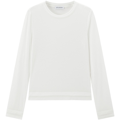 太平鸟 兰精天丝亲肤长袖T恤2025春夏季女士修身外穿罩衫上衣