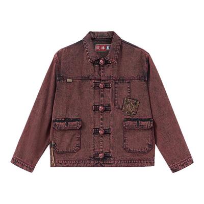 ONIARAI/鬼洗25秋冬泥棒蓝五运色绣花牛仔男式休闲外套 N340234