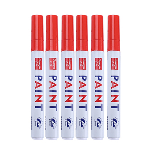 红色油漆笔防晒记号笔防水防油不掉色金属补漆笔大头油性笔工业汽车专用速干红漆笔轮胎画鞋涂鸦笔签名签到笔