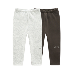 拉比儿童打底裤保暖童装不倒绒长裤2025秋冬新款女宝宝外穿裤子