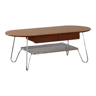 北欧轻奢黄杨木茶几小户型客厅家用简约不锈钢复古椭圆形实木茶桌