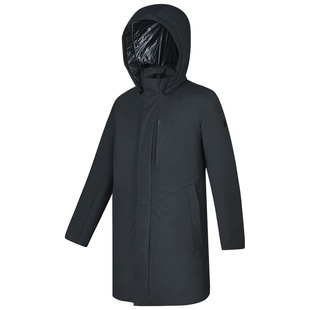 鹅绒|FILA斐乐男中长款羽绒服冬保暖高尔夫运动轻薄可拆卸帽外套