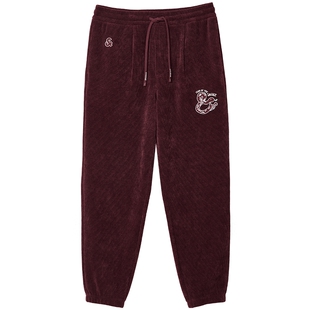 杰克琼斯男装潮流本命年束脚休闲卫裤酒红色裤子男款男士2025年秋