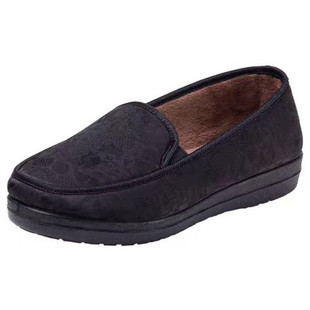 老人二棉鞋薄绒女妈妈老北京布鞋加绒保暖秋冬季老太太奶奶鞋防滑