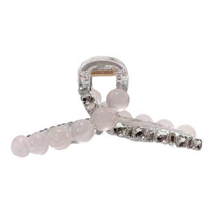 精致珠珠镶钻大号抓夹2025新款高级感后脑勺全盘发夹鲨鱼夹子头饰