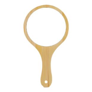 美容院镜子化妆镜子手柄手持牙科纹绣美妆专用木制便携随身大号镜