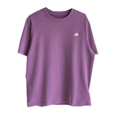 短袖经典常规简约纯棉女蓝色宽松