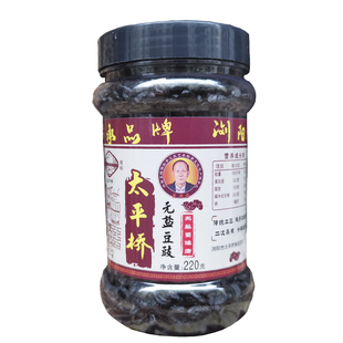 浏阳豆豉太平桥无盐豆豉干220g瓶装湖南特产淡黑豆豉蒸鱼调味豆鼓
