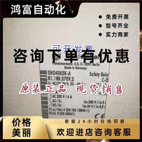 议价全新施莱西尔Schleicher安全继电器 SNO4062K-A, R1.188.0709
