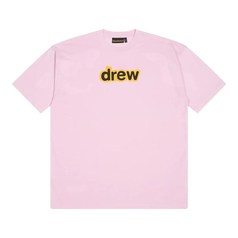 正品drewhouse草莓色品牌字母T恤