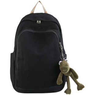 大容量帆布书包女韩版高中大学生纯色双肩包16寸电脑背包男旅行包