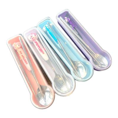 三丽鸥正版筷子勺子套装304不锈钢儿童餐具便携式上班族一人专用