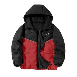 贵人鸟童装羽绒服男童2026新款儿童冬季撞色连帽外套大童防寒冬装