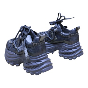 满砖8cm白色厚底松糕鞋女休闲老爹鞋增高10cm小个子轻便运动鞋女