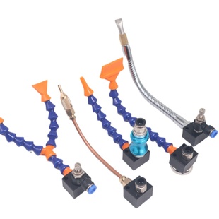 机床冷却管吹气嘴磁座双头喷水嘴喷油管圆车床气管万向竹节管喷嘴