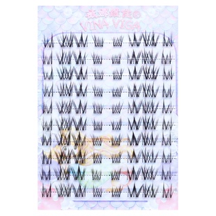 薇娜维佳《琥珀》泰式假睫毛柔软单簇加长交叉凌乱心机时尚浓密